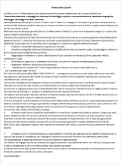 Certificazione Politica della Qualità